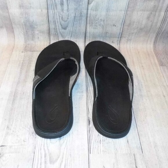 OLUKAI Tuahine Black Flip Flop Sandals Mens Size 13 main image 5